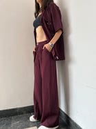 Wine Shirt & Pant Co-ord Set view 2