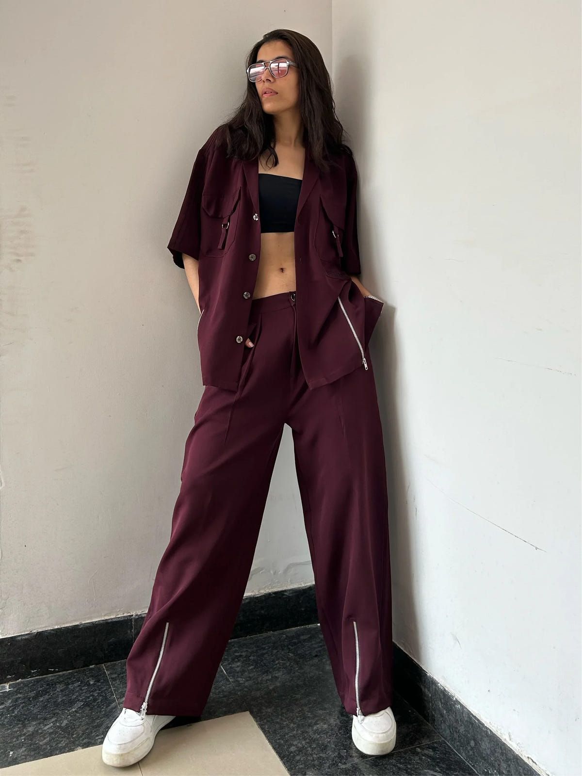 Wine Shirt & Pant Co-ord Set - image 5