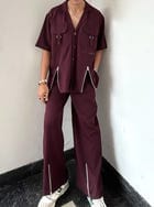 Wine Shirt & Pant Co-ord Set view 6
