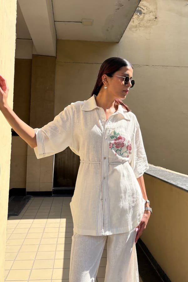 Inner Saints — Ivory Bloom Linen Set