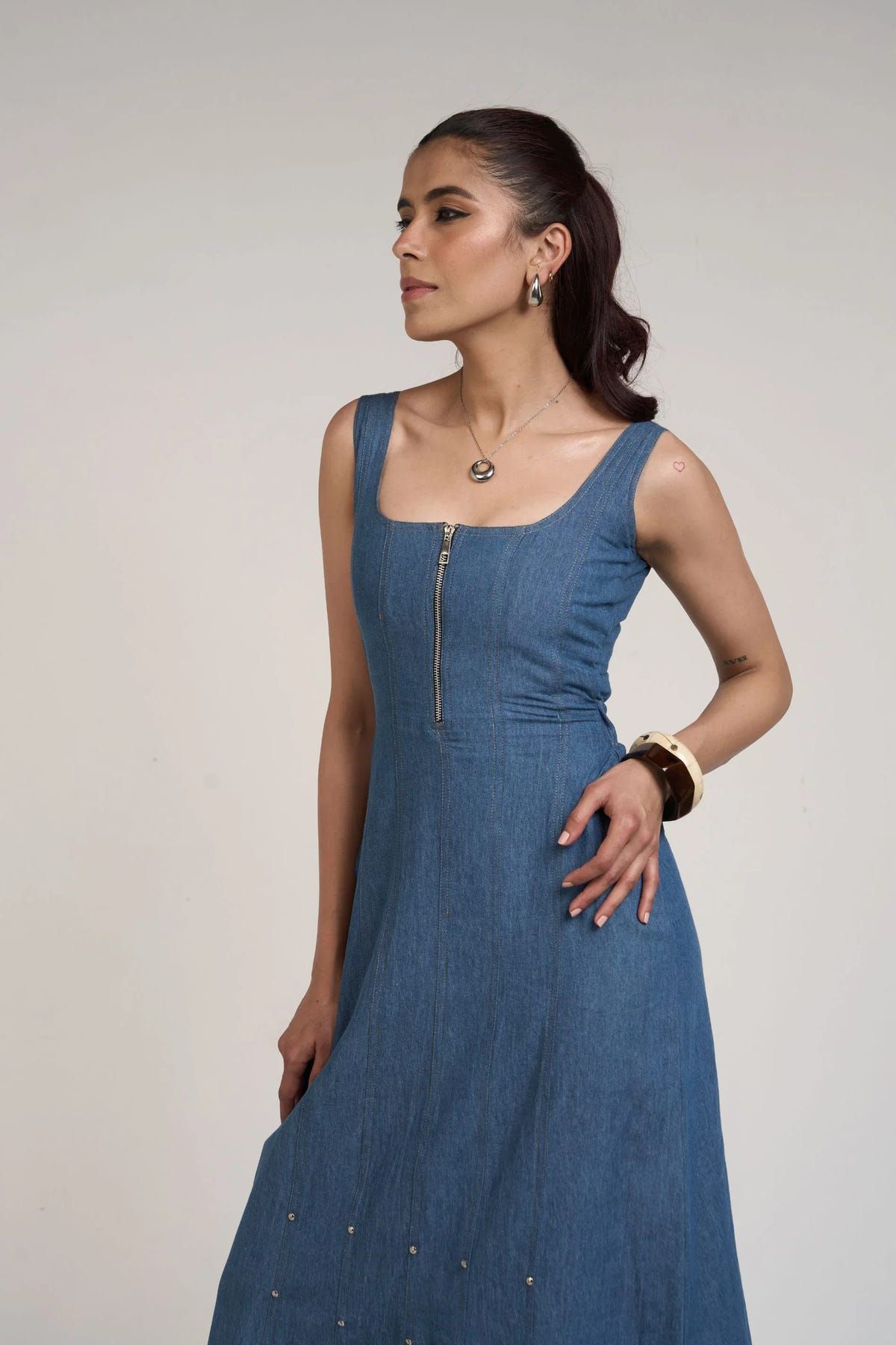 INDIGO DENIM DRESS - image 4