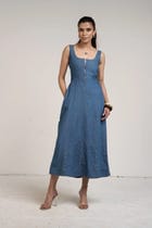 INDIGO DENIM DRESS view 5