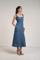 INDIGO DENIM DRESS view 6