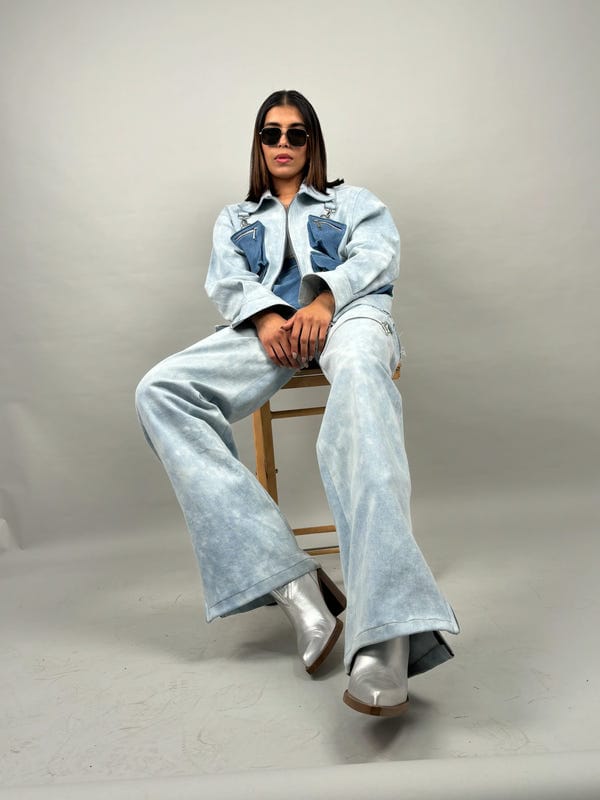 Inner Saints — Detachable Dual Jacket & Wide Leg Jeans Set