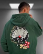 Desirable Poker Bottle Green Oversized Hoodie view 3