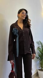 Cacao Brown Flower Co-ord Set view 11