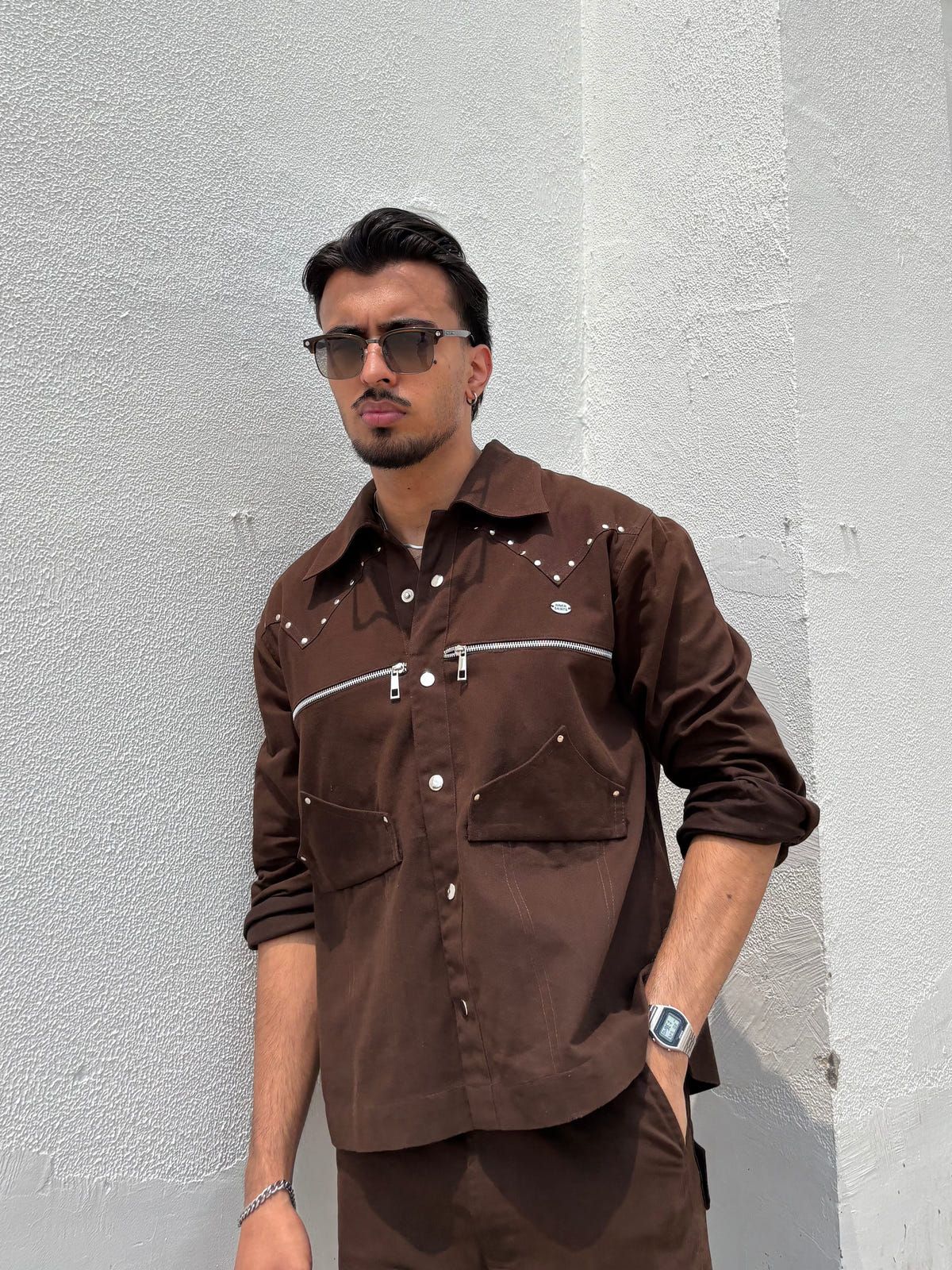 Umber Brown Full-Sleeve Shirt - image 1