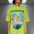 Grounded Cupid Oversized Neon Green T-shirt view 1