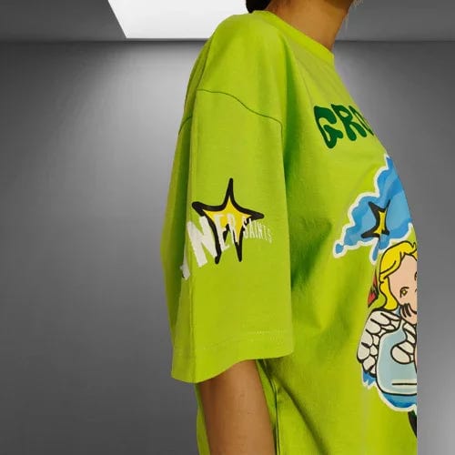 Grounded Cupid Oversized Neon Green T-shirt - image 2