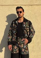 Black Floral Jacket view 1
