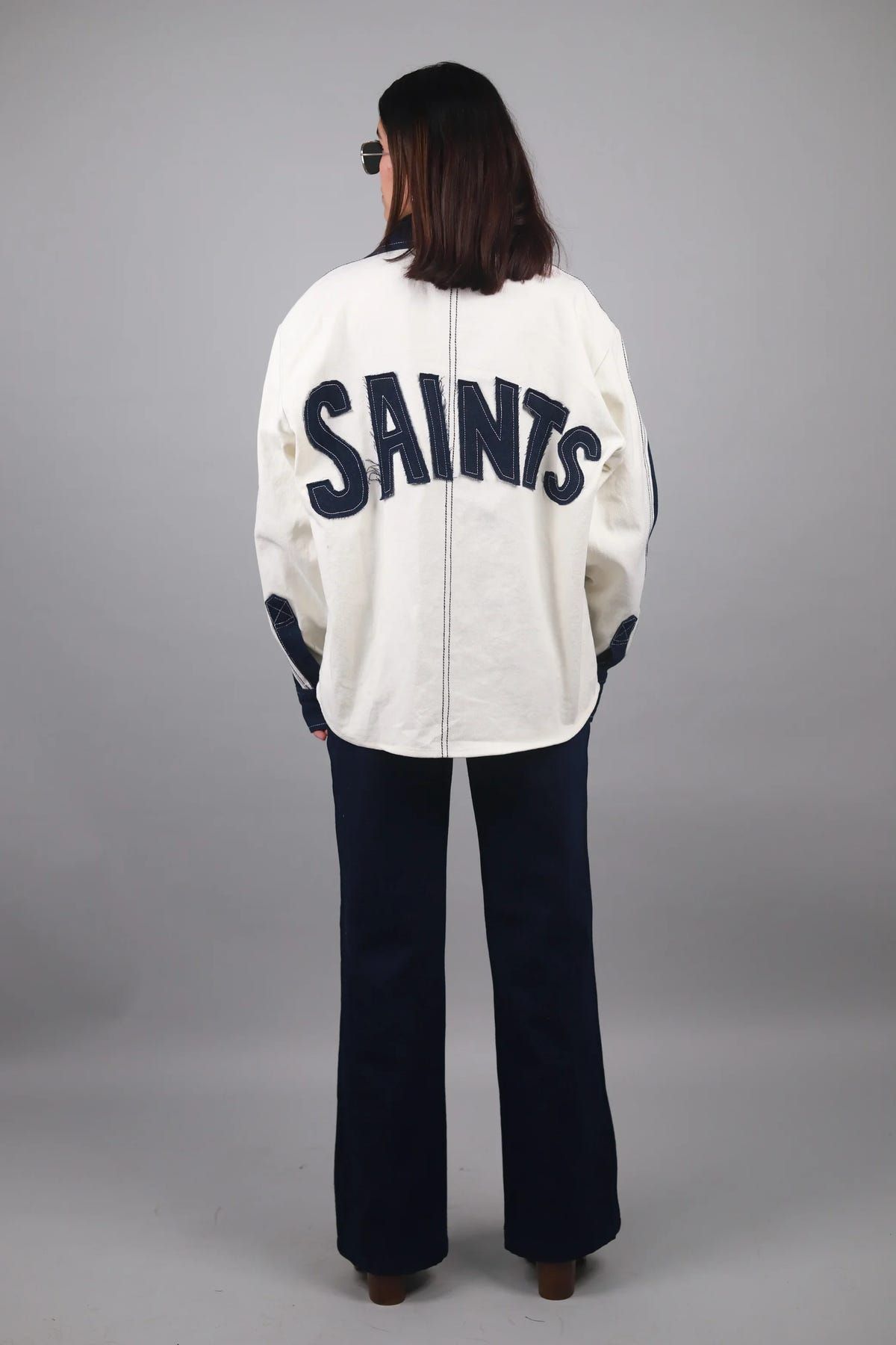 Denim White Blue Shirt & Straight Fit Jeans Set - image 1
