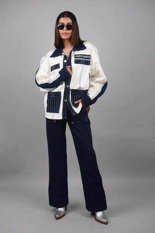 Inner Saints — Denim White Blue Shirt & Straight Fit Jeans Set