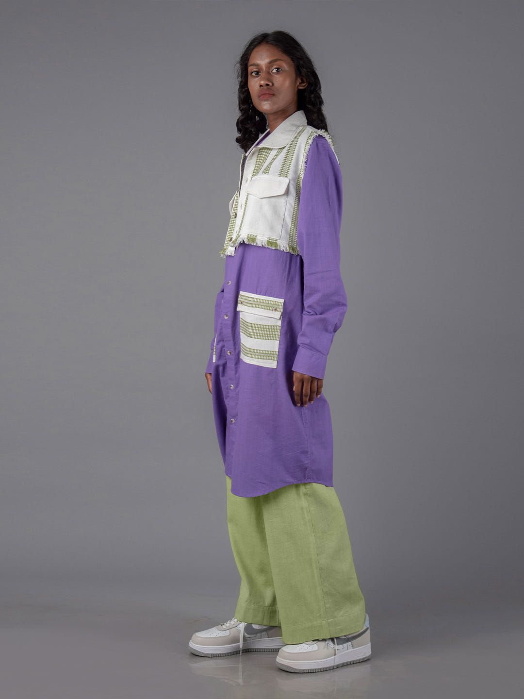 Women crop shirt kurta Pant - image 2