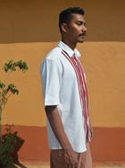 Unisex Biru Half Sleeved Shirt view 3