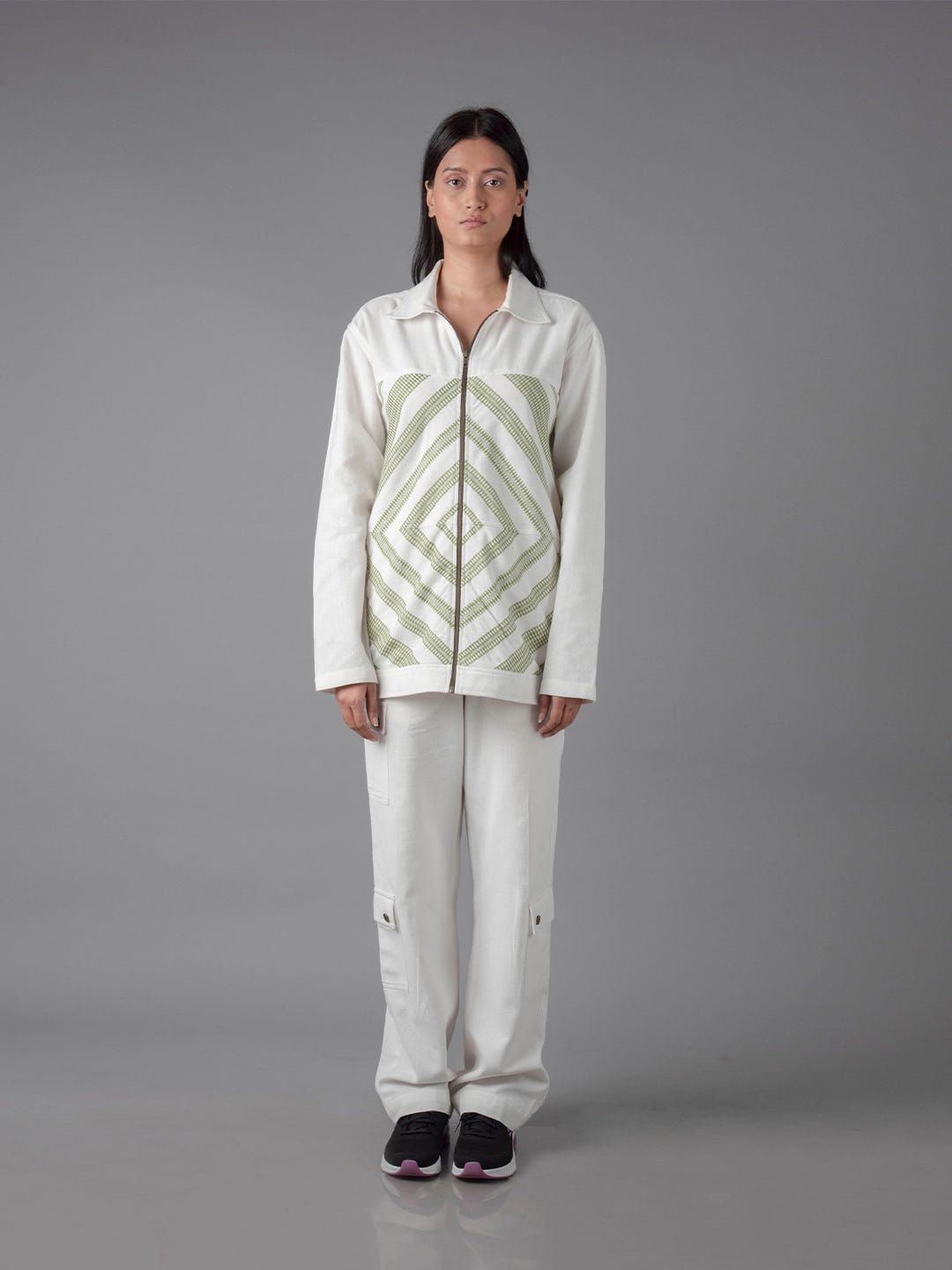Unisex Green Mitered Shacket - image 3