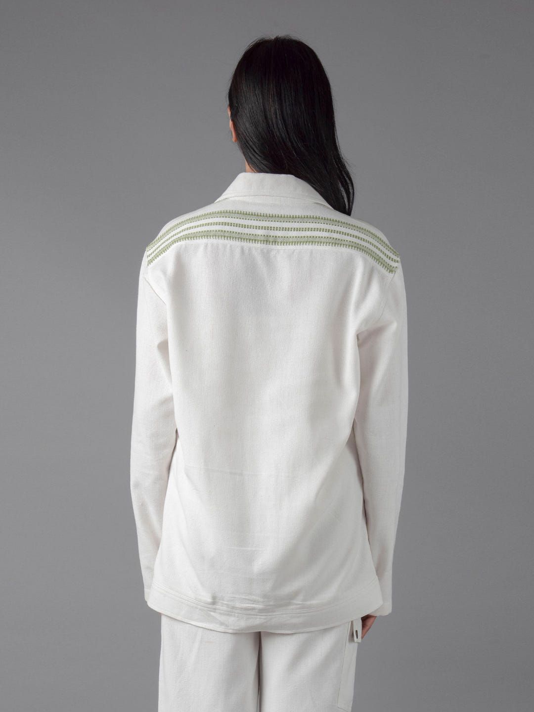 Unisex Green Mitered Shacket - image 4
