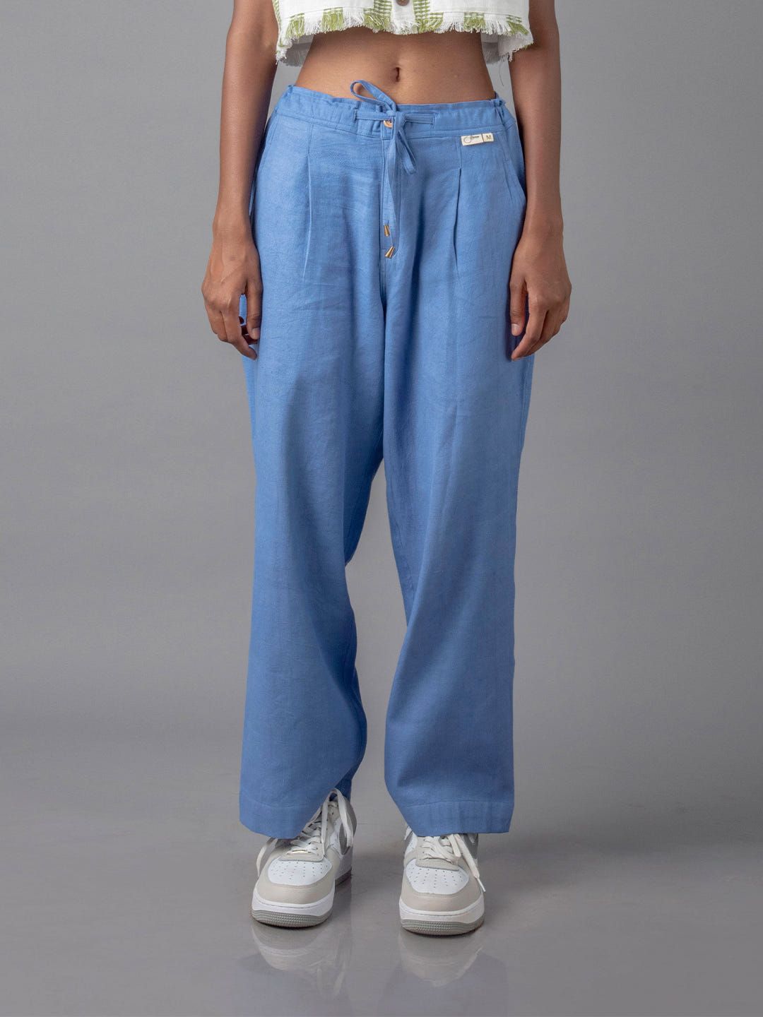 Jharkhand Handloom Textile Unisex Blue Wide Leg Pant - image 3