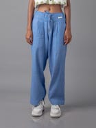 Jharkhand Handloom Textile Unisex Blue Wide Leg Pant view 3