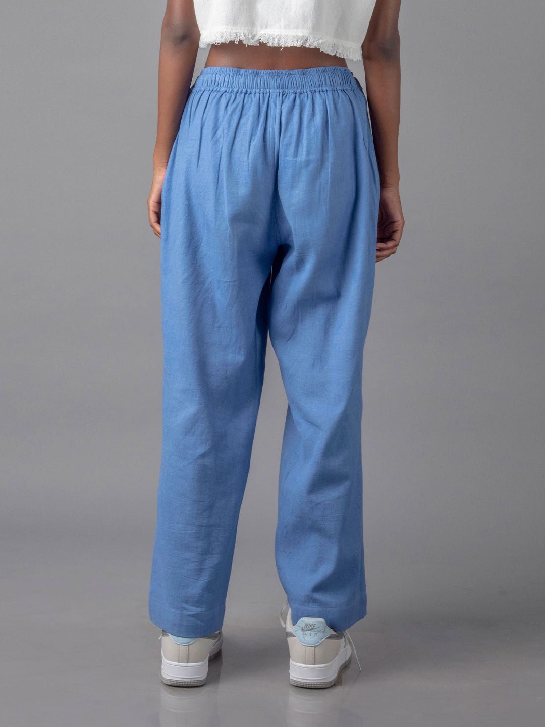 Jharkhand Handloom Textile Unisex Blue Wide Leg Pant - image 4
