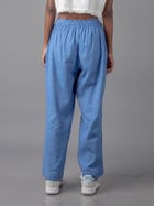Jharkhand Handloom Textile Unisex Blue Wide Leg Pant view 4