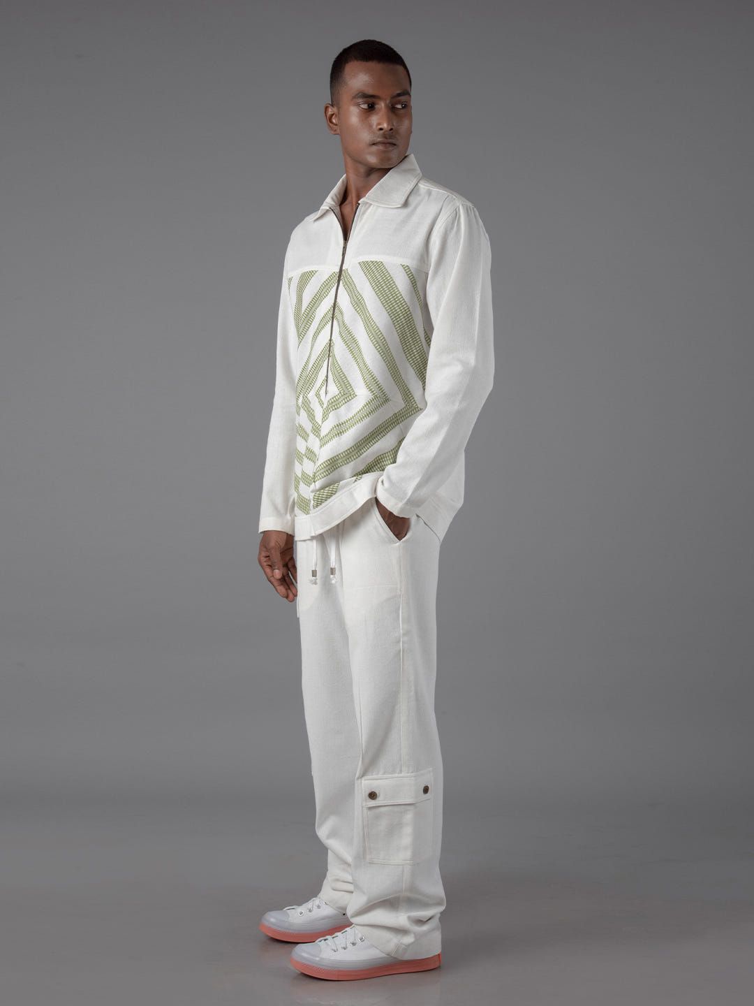 Mitered Shacket and over Length Straight Pant - image 1