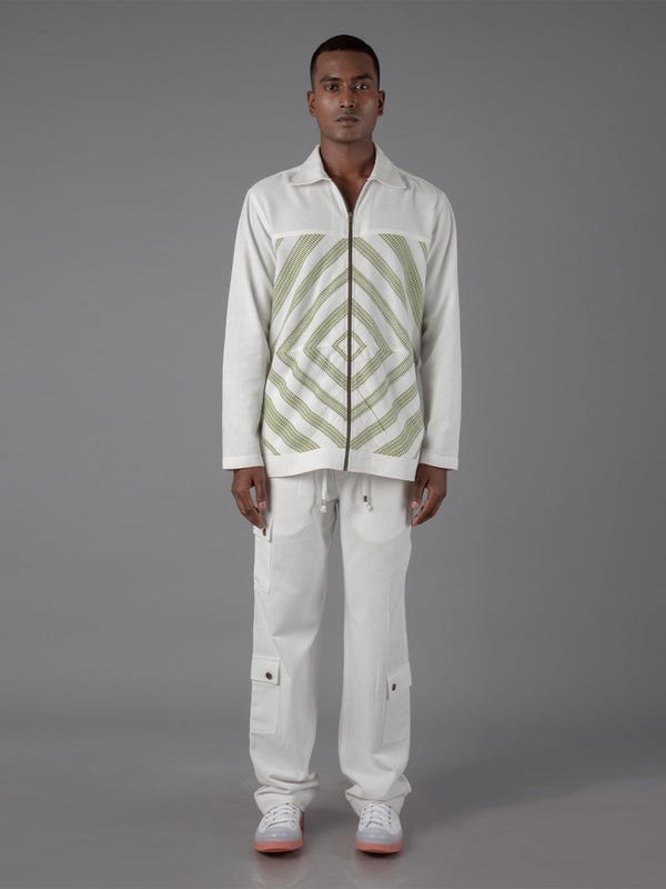 Johargram — Mitered Shacket and over Length Straight Pant
