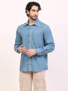 Indigo Overlock Detailing Shirt view 1