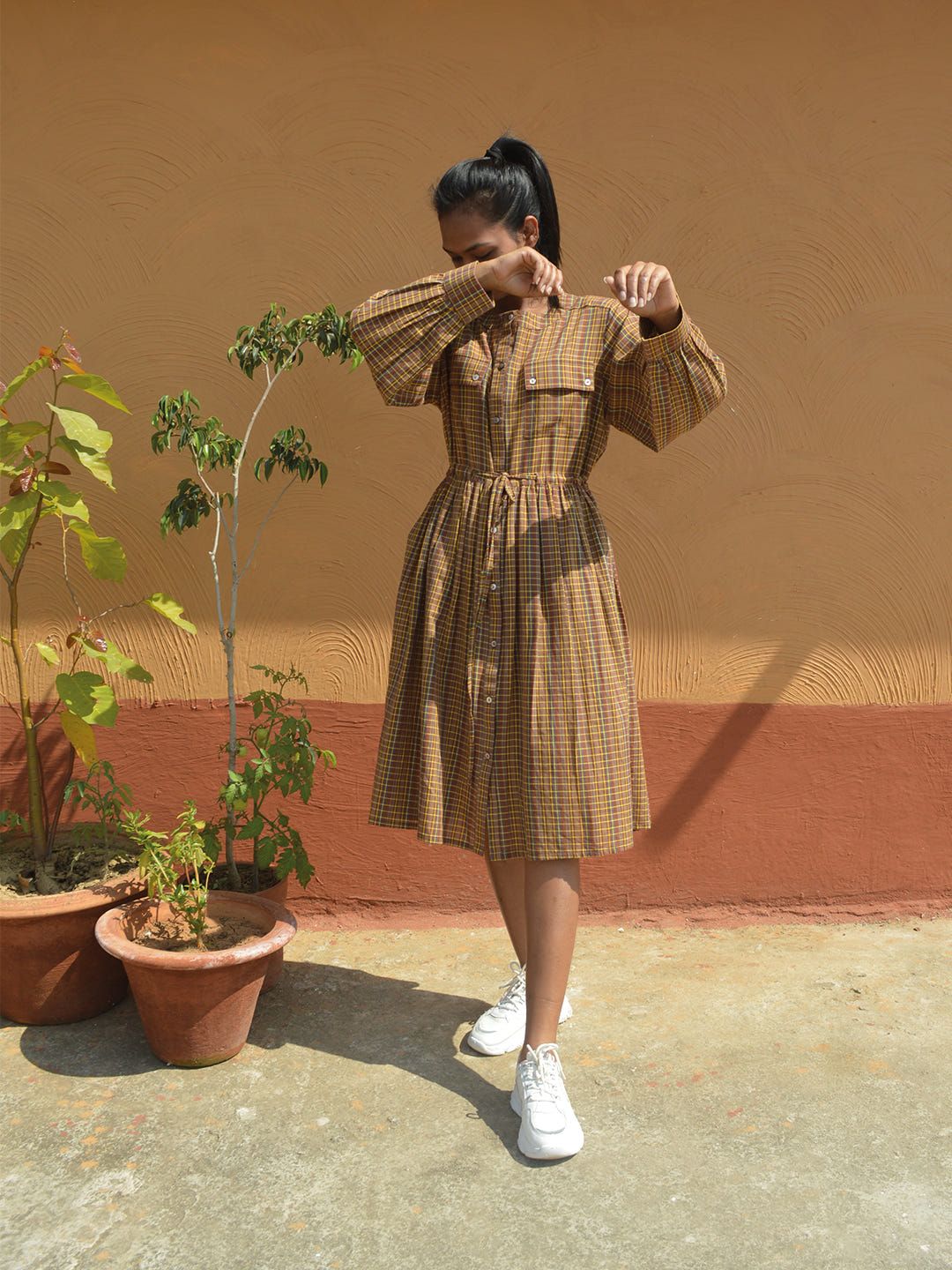Handloom Checked Dress - image 2