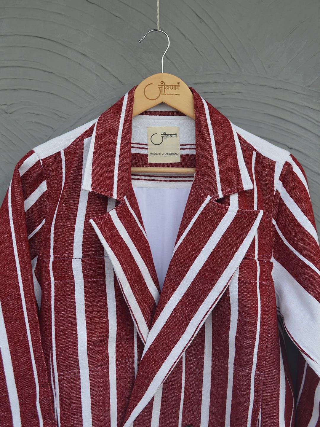 Johargram Handwoven Biru Striped Blazer - image 4