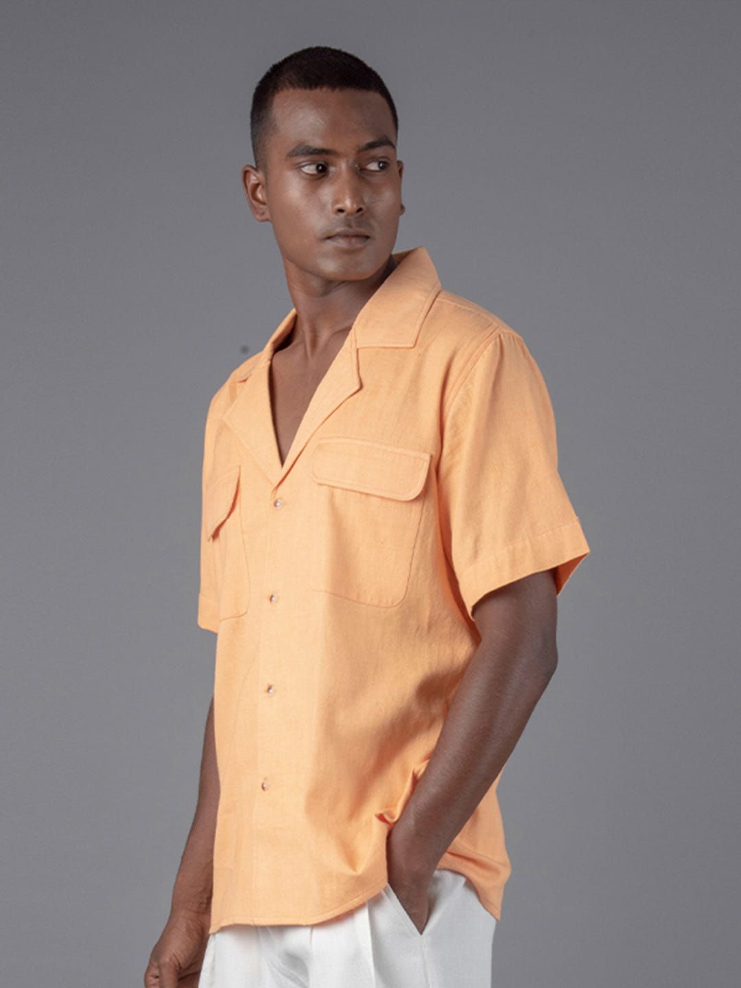 Handloom cotton Unisex  camp collar shirt - image 1