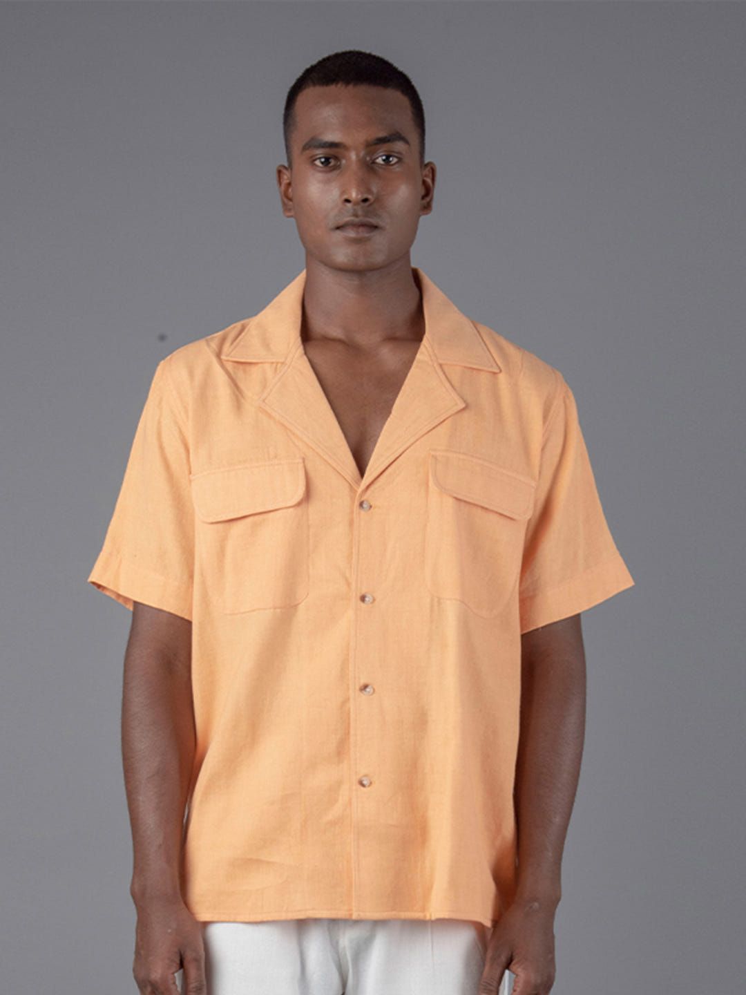 Handloom cotton Unisex  camp collar shirt - image 2