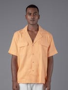 Handloom cotton Unisex  camp collar shirt view 2