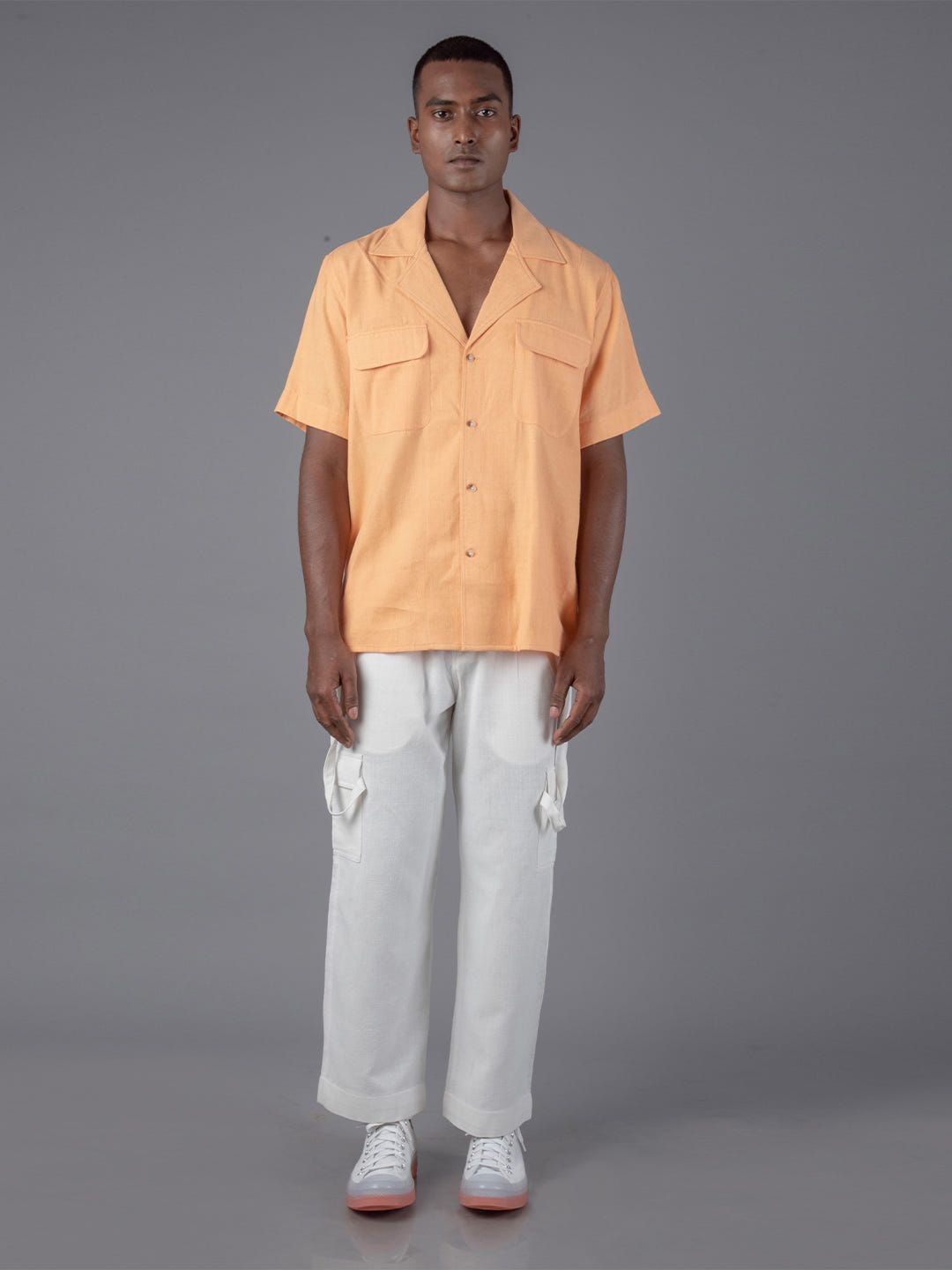 Handloom cotton Unisex  camp collar shirt - image 5