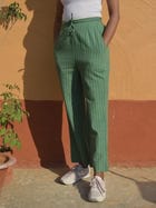 Striped Cotton Unisex Trousers view 1