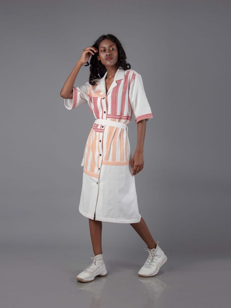 Women Camp Collar Shirt Dress