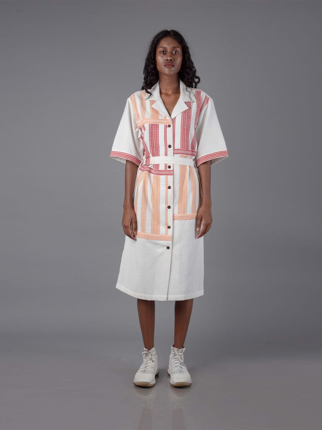 Women Camp Collar Shirt Dress - image 4