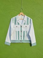 Green Biker Jacket view 1