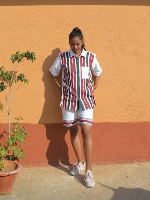 Johargram — Biru Unisex Oversized Half Shirt & Shorts