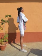 Biru Unisex Oversized Half Shirt & Shorts view 3