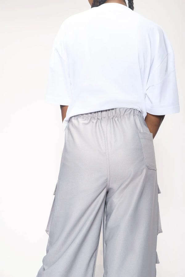 KunSquad — ICED GREY FLAP POCKET UNISEX TROUSERS