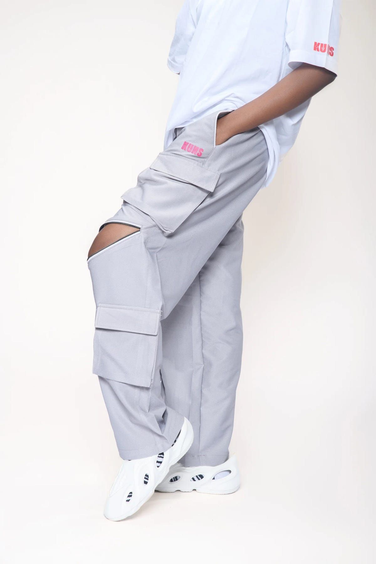 ICED GREY FLAP POCKET UNISEX TROUSERS - image 5