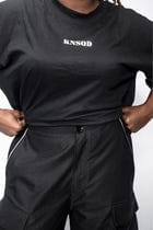 OBSIDIAN BLACK FLAP POCKET UNISEX TROUSERS view 1