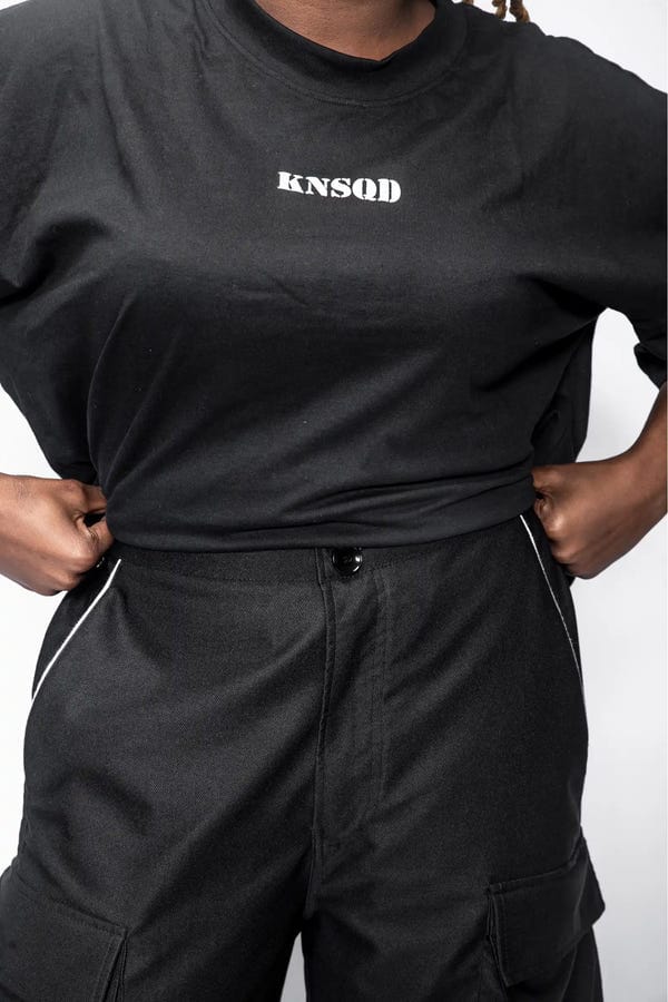 KunSquad — OBSIDIAN BLACK FLAP POCKET UNISEX TROUSERS