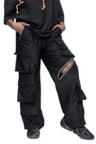 OBSIDIAN BLACK FLAP POCKET UNISEX TROUSERS view 4