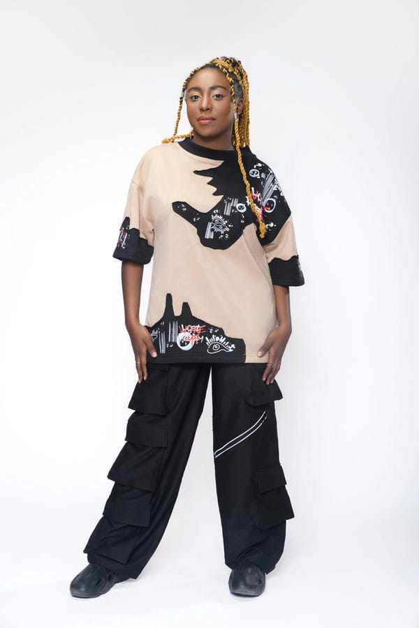 KunSquad — MESSY HEADS TAN SUEDE UNISEX T-SHIRT