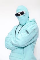 PEPPERMINT STRIP DETAILED UNISEX HOODIE view 2