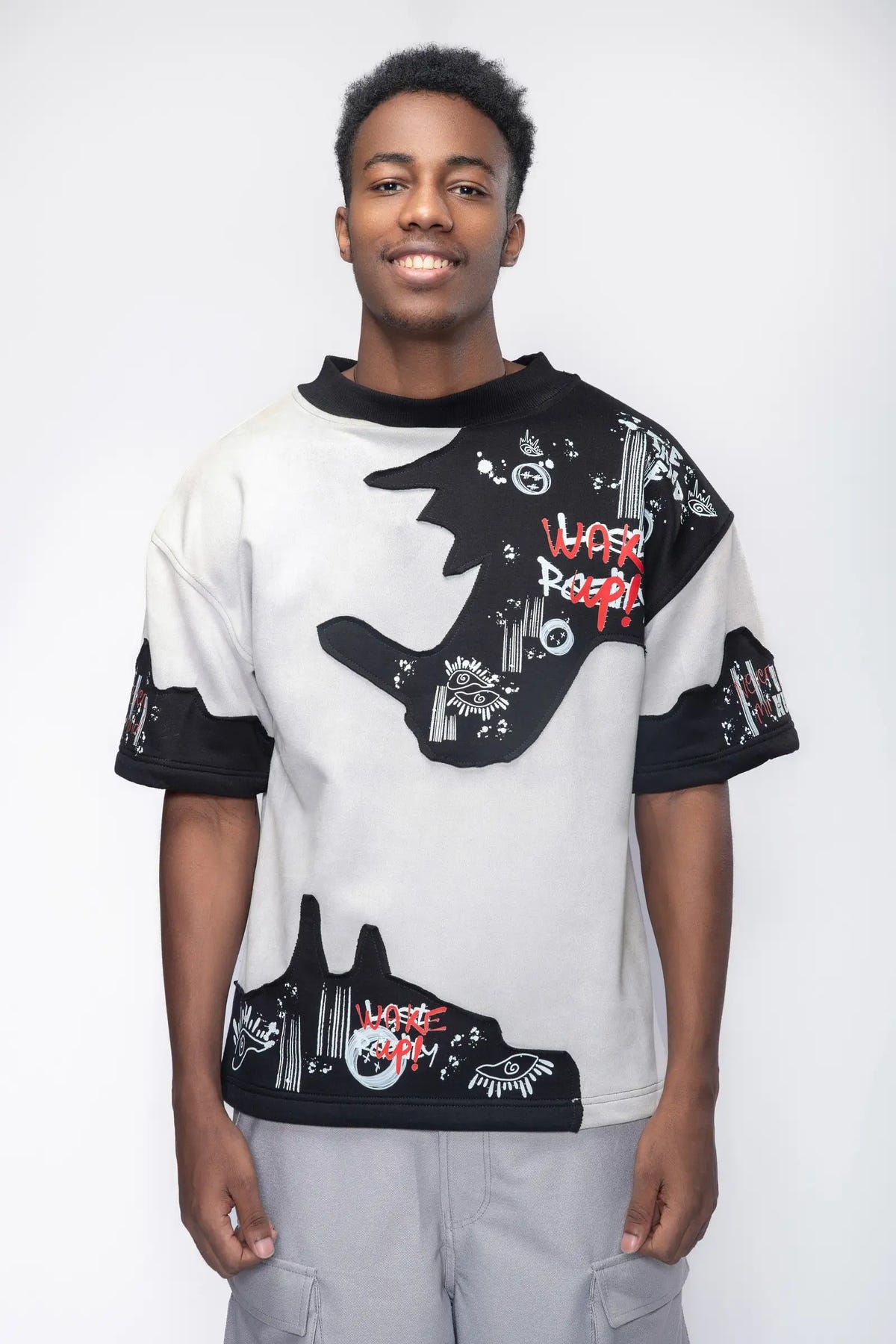 MESSY HEADS ICED GREY SUEDE UNISEX T-SHIRT - image 3