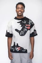 MESSY HEADS ICED GREY SUEDE UNISEX T-SHIRT view 3