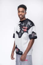 MESSY HEADS ICED GREY SUEDE UNISEX T-SHIRT view 4