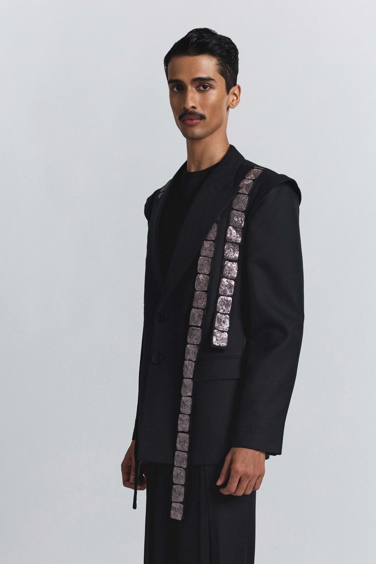 Black Chrome Band Blazer - image 3